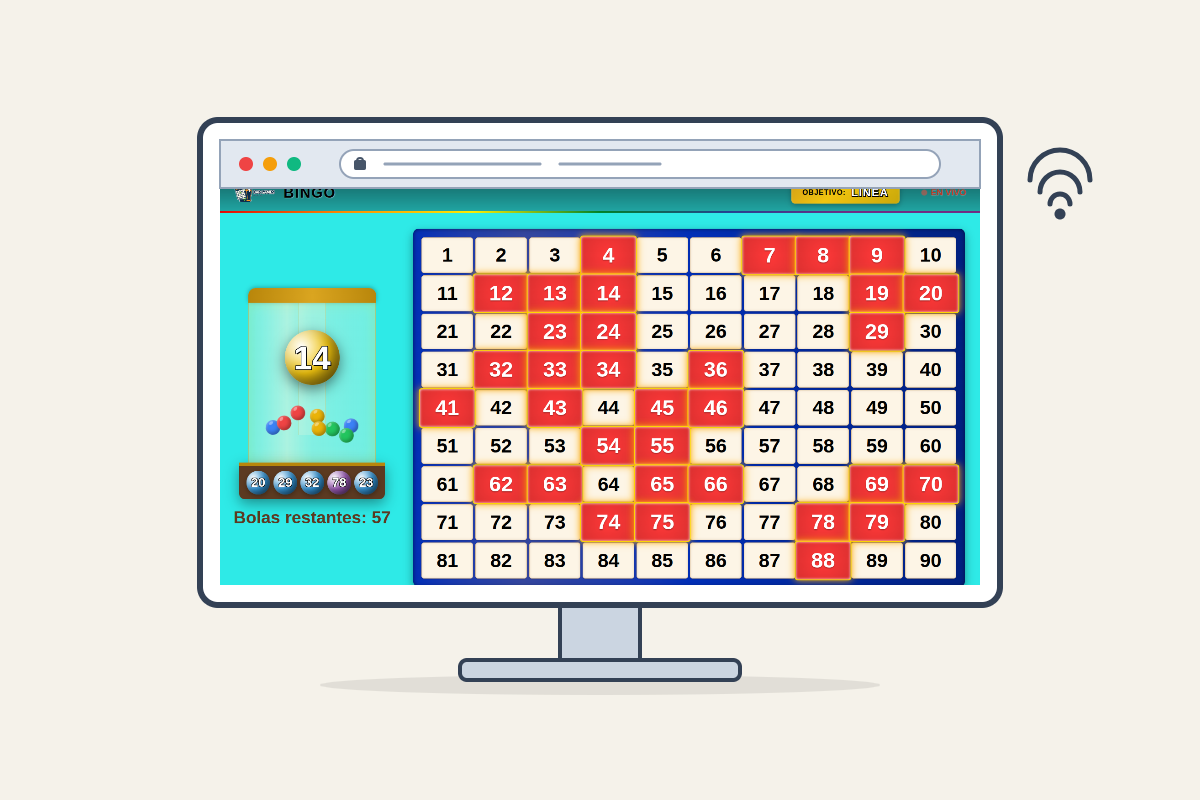 Smart TV browser loading the BarGames venue URL